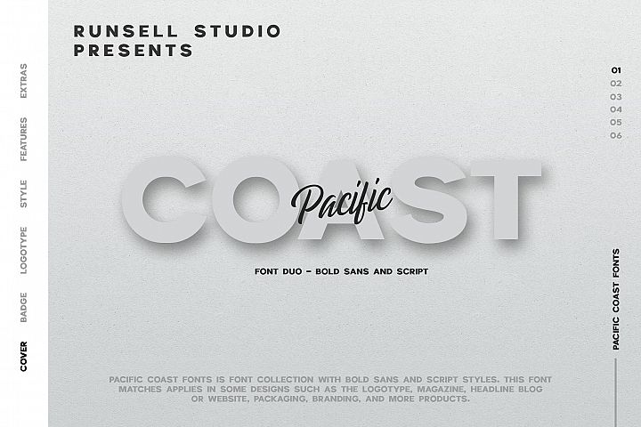 PACIFIC COAST Font + Extras