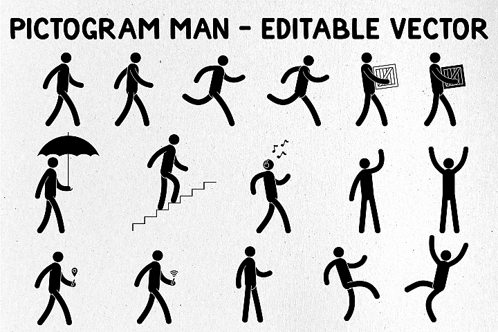 Pictogram Man Editable Poses