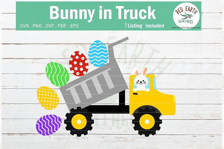 Download Easter bunny in dump truck,rabbit truck SVG,PNG,DXF,PDF,EPS