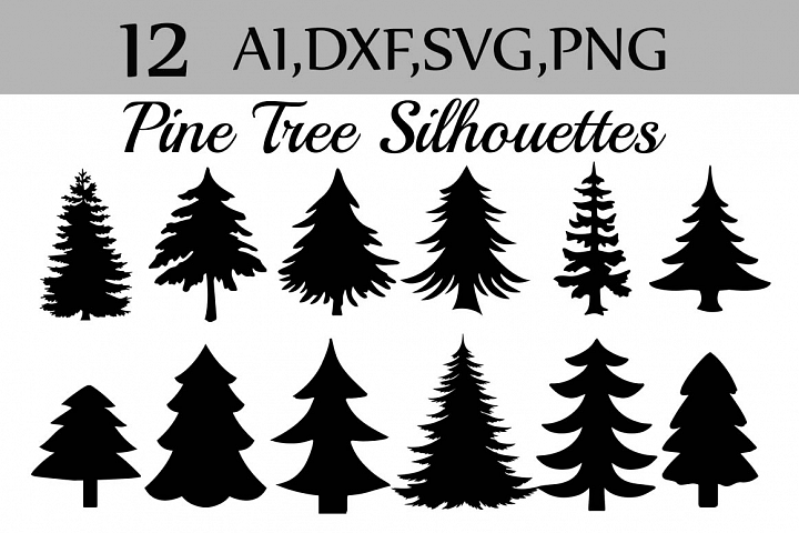 Svg Pine Tree clipart (38311) | Illustrations | Design Bundles