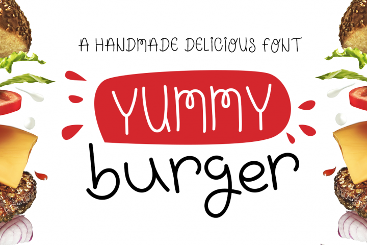 Yummy Burger- A handmade delicious font example 