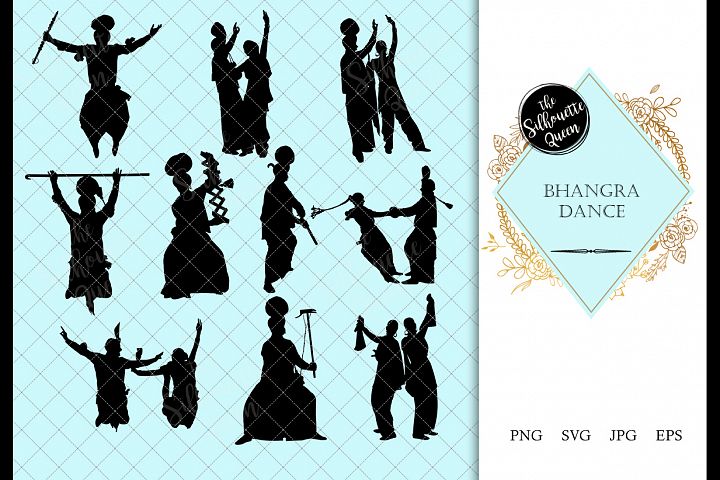 Bhangra Dance svg, indian dance cricut files, black dancer s (142754