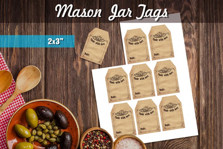 Printable Mason Jar Tags - Vintage