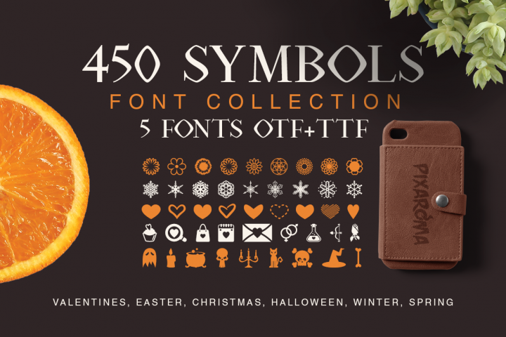Symbols Font Collection - 450 Elements - Free Font of The Week