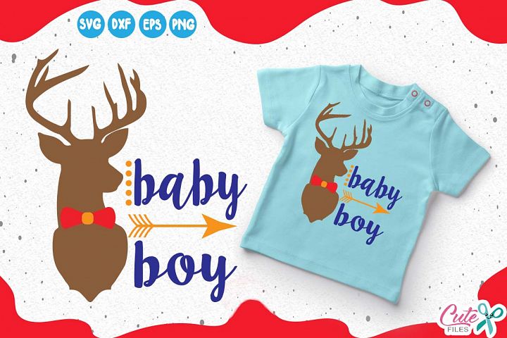 Baby boy, reindeer silhouette, merry christmas svg, ho ...