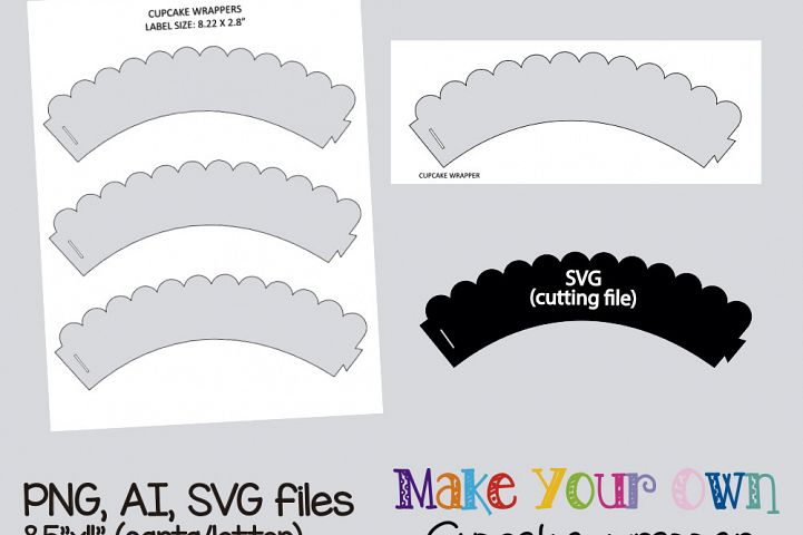 Download Cupcake wrapper waves template, collage sheet template ...