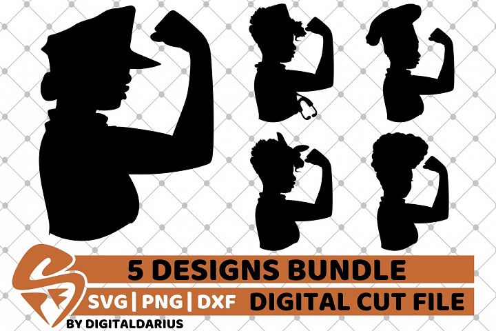 5x Strong Black Woman Bundle svg, Girl Power,Shades, Bandana