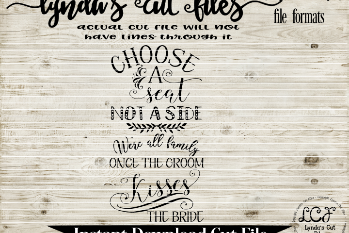 Choose A Seat Not A Side Kisses The Bride Svg Eps Dxf File
