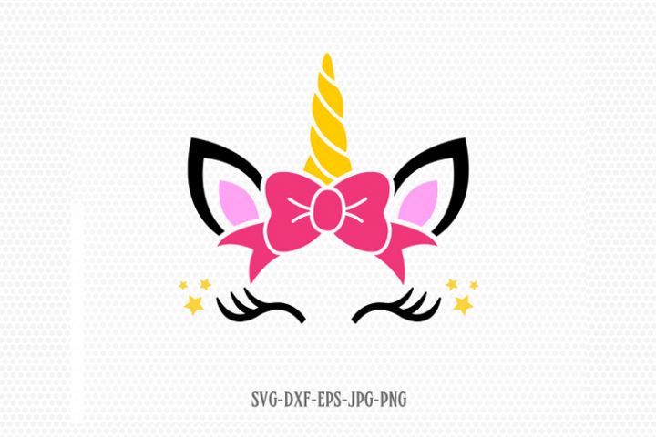unicorn svg, unicorn eyelashes, girl bow unicorn svg (128760) | SVGs