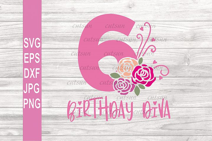 6th Birthday SVG |Girl birthday SVG