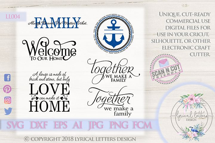 Download Home and Family Bundle of 6 SVG Cut Files LL004 (127527) | SVGs | Design Bundles