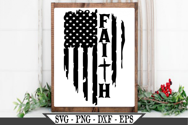 Download Distressed American Flag Faith With Christian Cross SVG ...