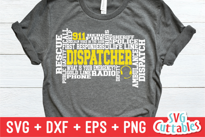 Download 911 Dispatcher Word Art | SVG Cut File