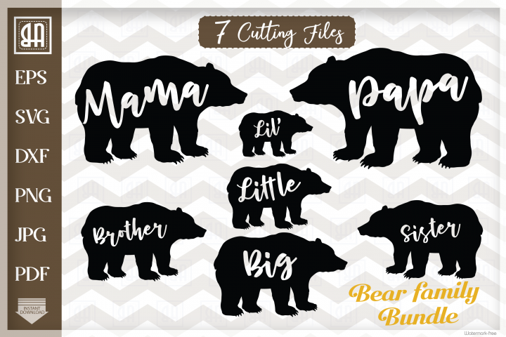 Bear family bundle SVG - Bear svg - Bear family svg