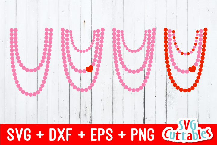Valentines Day Necklaces svg cut file
