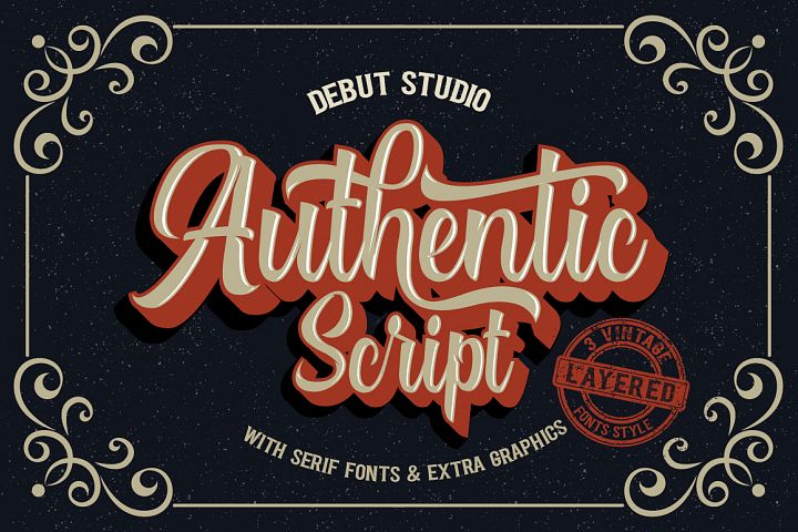 Authentic Script // Layered Fonts