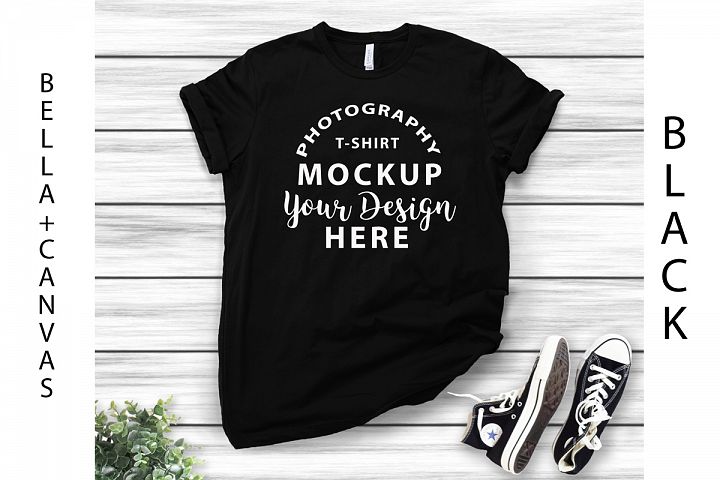 Download Bella Canvas 3001 UNISEX T-shirt mock-up, color BLACK ...