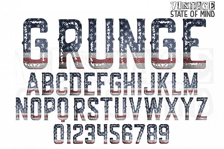 American Flag Grunge Alphabet Letters (219887) | Sublimation | Design