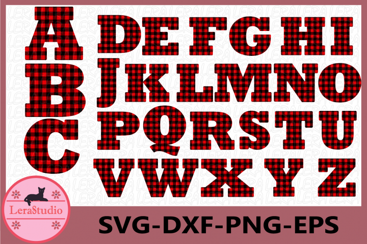 Alphabet Buffalo Plaid svg, Buffalo Plaid Clipart, Alphabet (228508