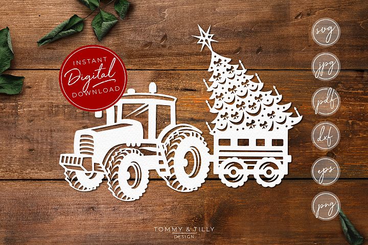 Download Christmas Tree Tractor No.1 - SVG EPS DXF PNG PDF JPG