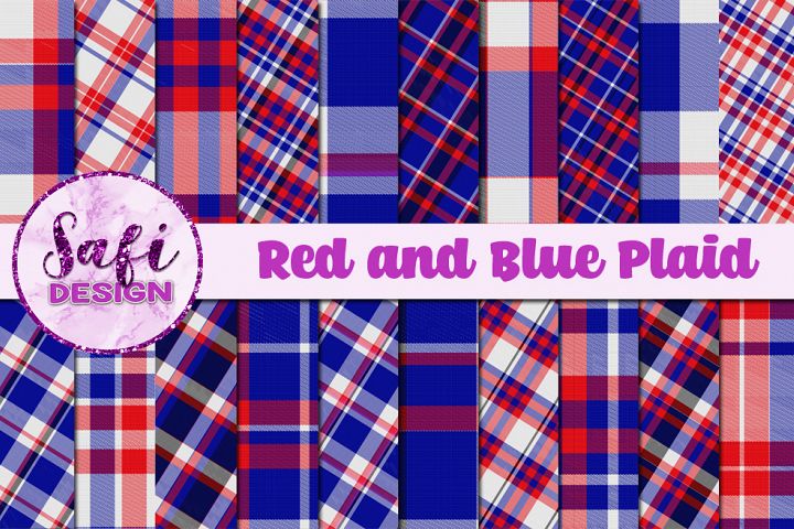 Red and Blue Plaid Backgrounds