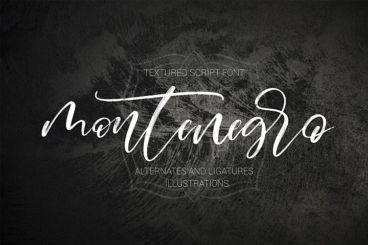 Montenegro textured script font