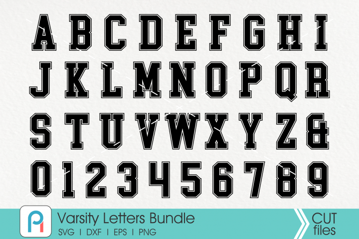 Varsity Font Svg, Varsity Letter Svg, Varsity Alphabet Svg