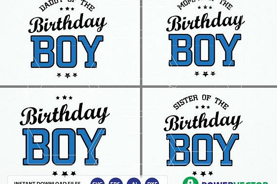 Download Daddy Mommy Sister of the Birthday Boy. Family Birthday Celebration T shirt Design SVG, Eps ...