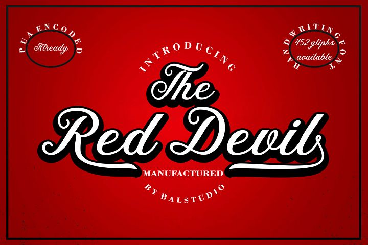 The Red Devil (239927) | Script | Font Bundles