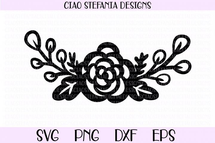 Download Rose Bouquet Flowers Half Wreath SVG Cut File (307251 ...