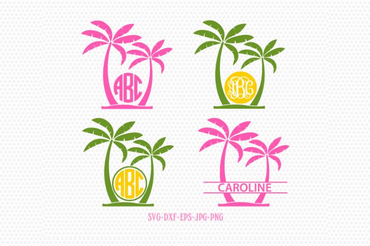 Palm Tree SVG, Palm Tree Monogram frames, Beach Monogram ...