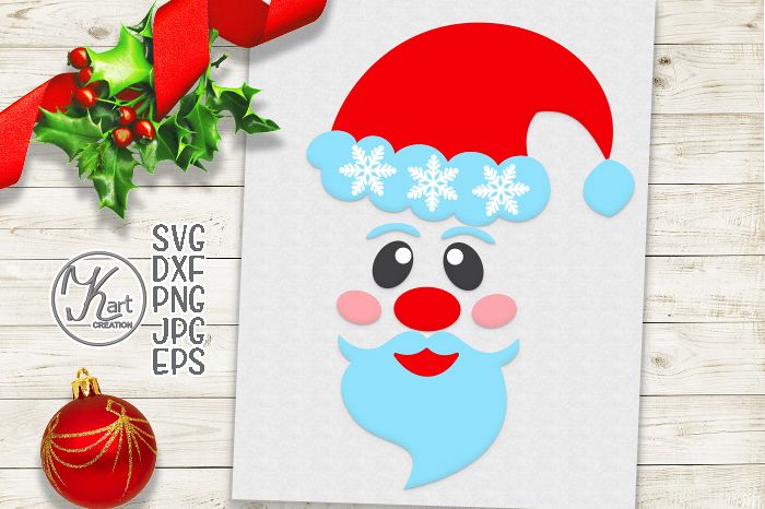 Download Santa face svg dxf file png clip art digital download ...
