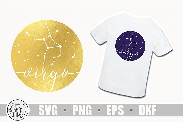 Virgo constellation svg, Horoscope svg, Birthday svg