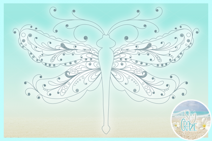 Download Foil Quill Single Line Dragonfly Mandala Zentangle SVG ...