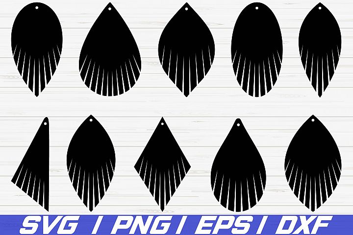 Download Fringe Earring SVG/ leather earring jewelry/ laser cut file