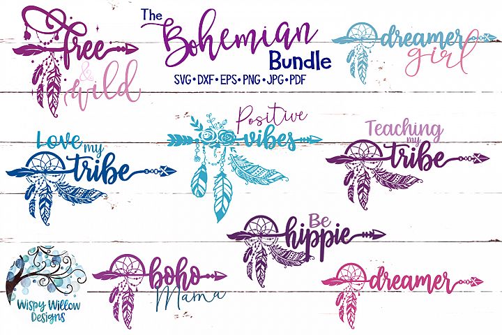 Download The Bohemian Bundle| Boho Feather SVG Cut Files Bundle