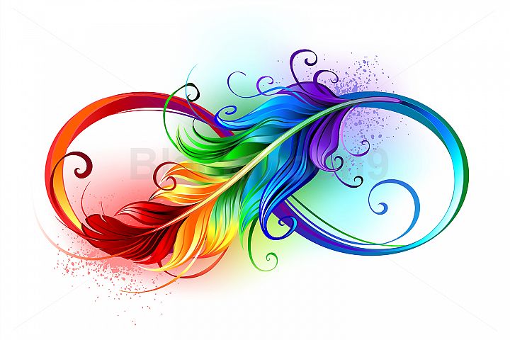 Infinity Symbol with Rainbow Feather (224089 ...