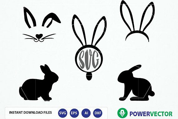 Bunny svg files. Easter bunny clipart. Bunny monogram. Easter