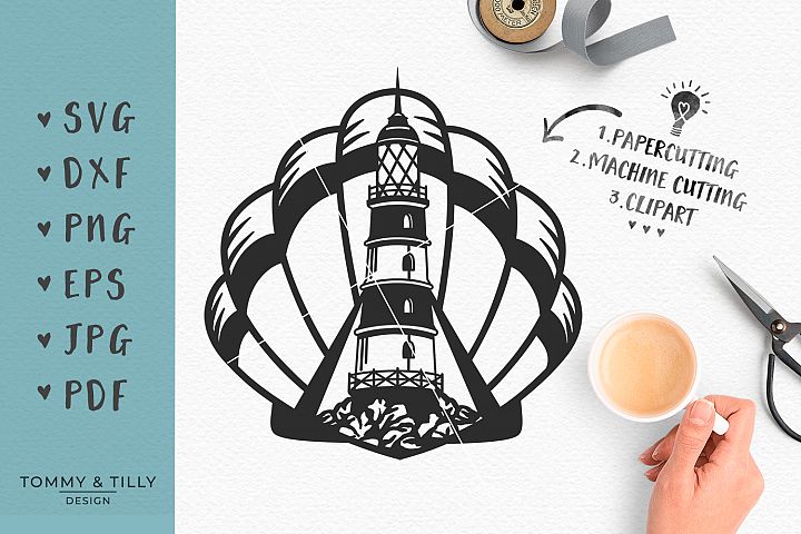 Download Lighthouse Shell - SVG EPS DXF PNG PDF JPG Cutting File