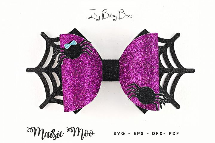 Halloween Bow, Spiderweb Bow Template SVG, Spider Hair Bow