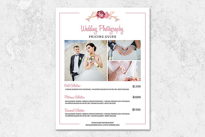 Wedding Photography Price List Template (77580) | Flyers | Design Bundles