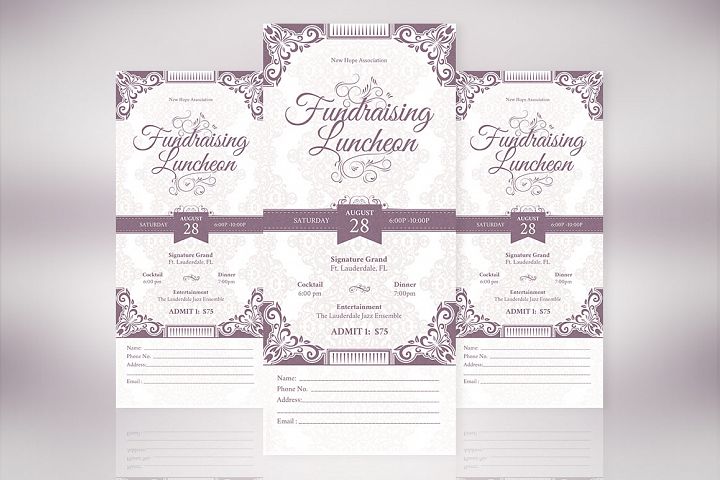 vintage luncheon ticket template 5383 card making design bundles
