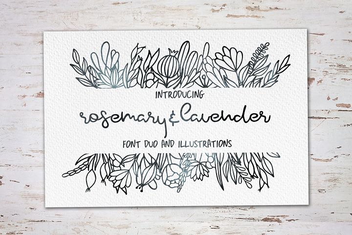 Rosemary & Lavender.Font duo+logos