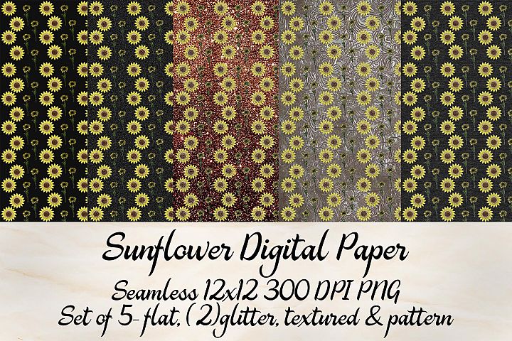 Download Sunflower Digital Paper Set
