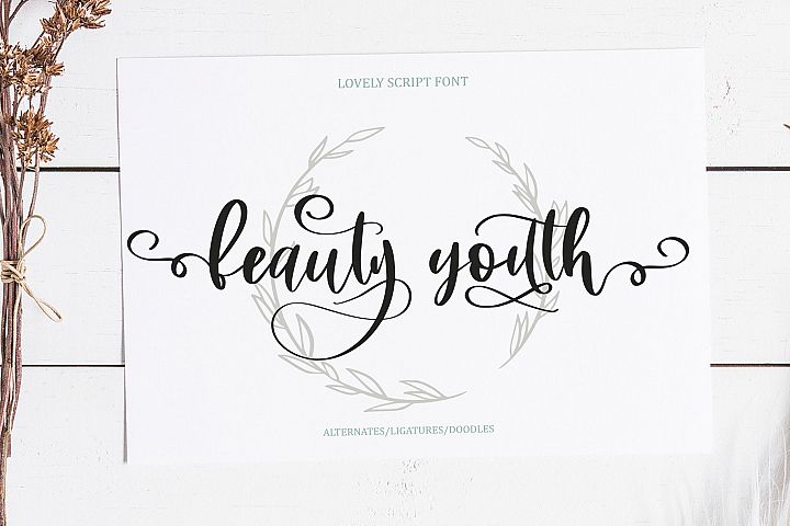 Beauty Youth. Lovely Script