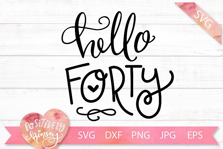 Download 40th Birthday SVG DXF PNG JPG EPS Hello Forty Hello 40 Age