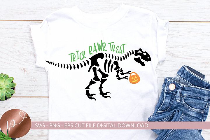 Trick Rawr Treat Svg Halloween Dinosaur Shirt Design, Cricut