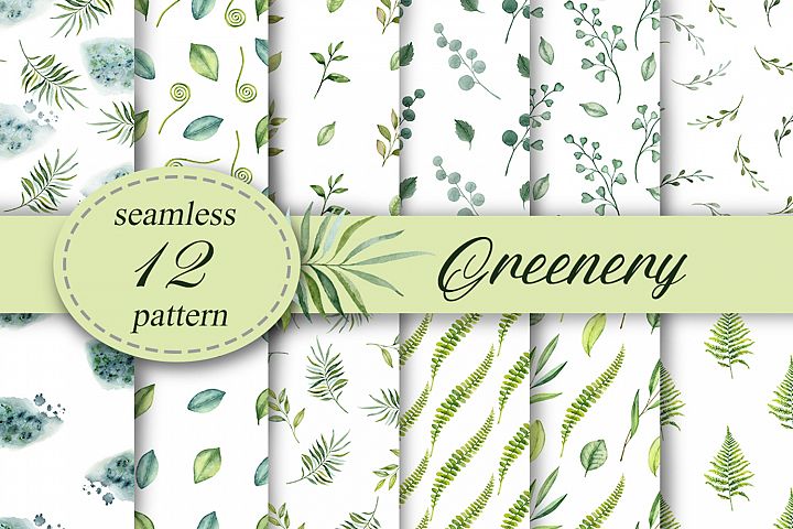 Greenery seamless patterns