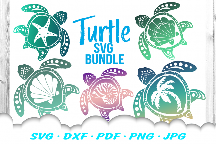 Download Sea Turtle Summer SVG DXF Cut Files Bundle