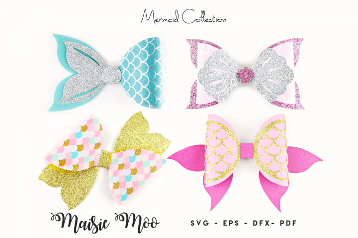 Download Mermaid Bow SVG Collection, Mermaid Tail Bow Template SVG